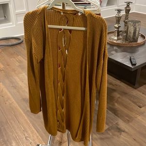 Pink rose large super soft sweater with decorative back. Excellent condition